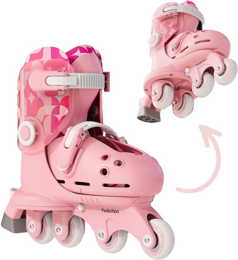 Learner Twista Skates – 2-in-1 Adjustable Kids Roller Skates for Ages 2+ – Converts from Tri-Wheel to Inline Skates – No Tools Needed – US Size 7-11